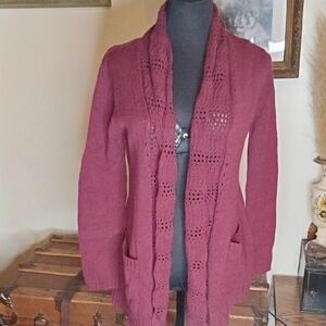 Skies Are Blue Burgundy Cardigan